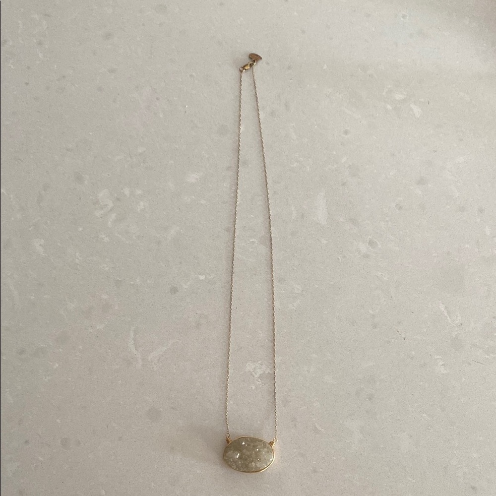 Gold Necklace with Quartz Pendant